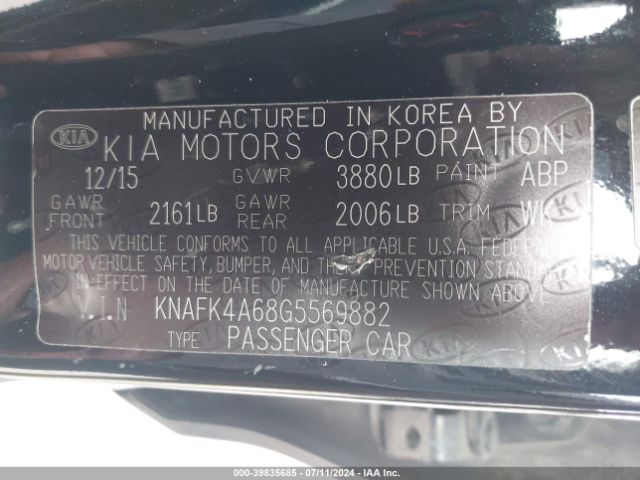 Photo 8 VIN: KNAFK4A68G5569882 - KIA FORTE 