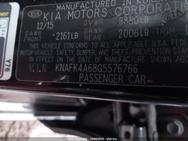 Photo 8 VIN: KNAFK4A68G5576766 - KIA FORTE 