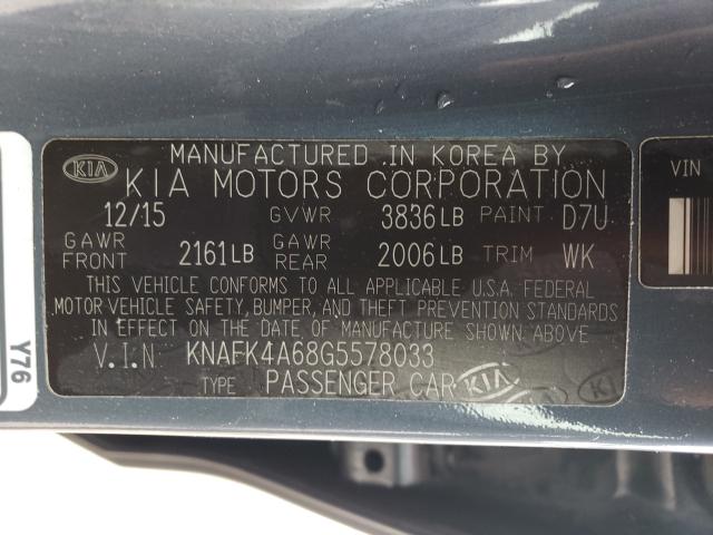 Photo 9 VIN: KNAFK4A68G5578033 - KIA FORTE LX 