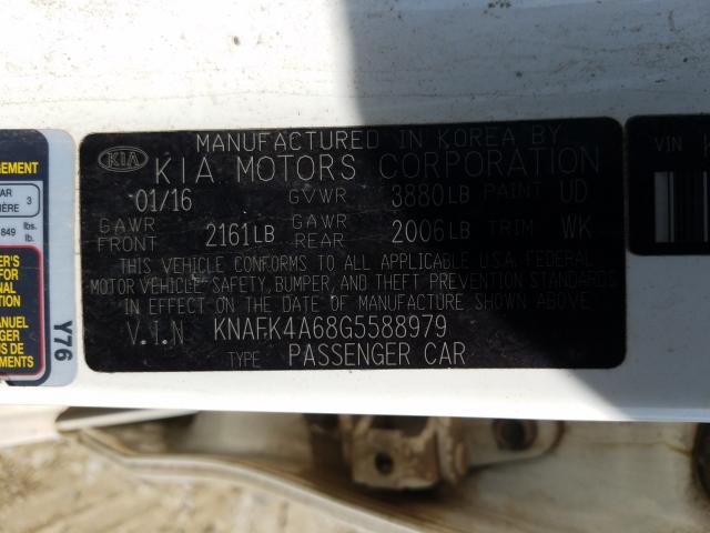 Photo 9 VIN: KNAFK4A68G5588979 - KIA FORTE LX 