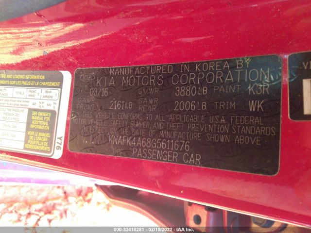 Photo 8 VIN: KNAFK4A68G5611676 - KIA FORTE 