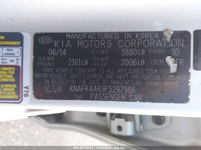 Photo 8 VIN: KNAFK4A69F5297986 - KIA FORTE 