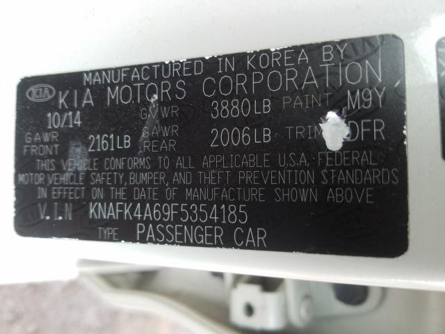 Photo 9 VIN: KNAFK4A69F5354185 - KIA FORTE LX 