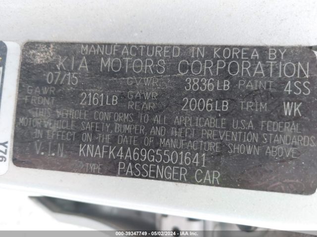 Photo 8 VIN: KNAFK4A69G5501641 - KIA FORTE 