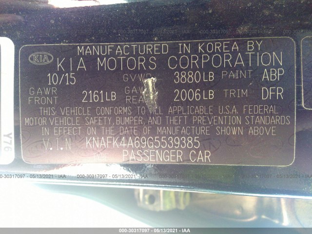 Photo 8 VIN: KNAFK4A69G5539385 - KIA FORTE 