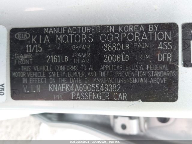 Photo 8 VIN: KNAFK4A69G5549382 - KIA FORTE 