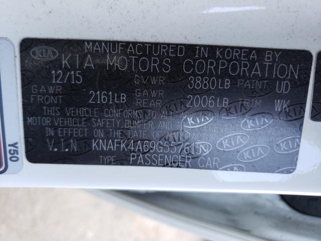 Photo 9 VIN: KNAFK4A69G5576159 - KIA FORTE LX 