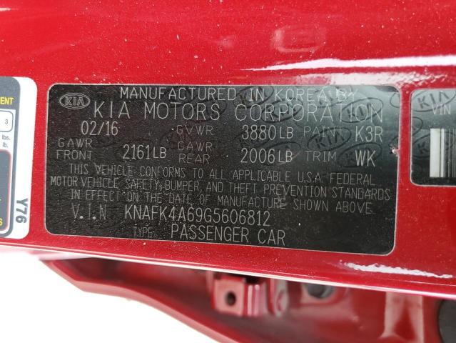 Photo 11 VIN: KNAFK4A69G5606812 - KIA FORTE LX 