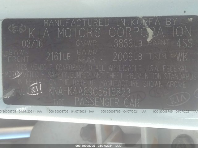 Photo 8 VIN: KNAFK4A69G5616823 - KIA FORTE 