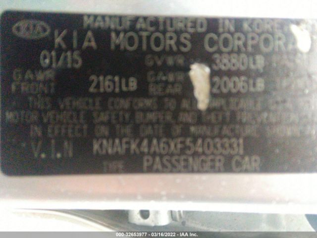 Photo 8 VIN: KNAFK4A6XF5403331 - KIA FORTE 