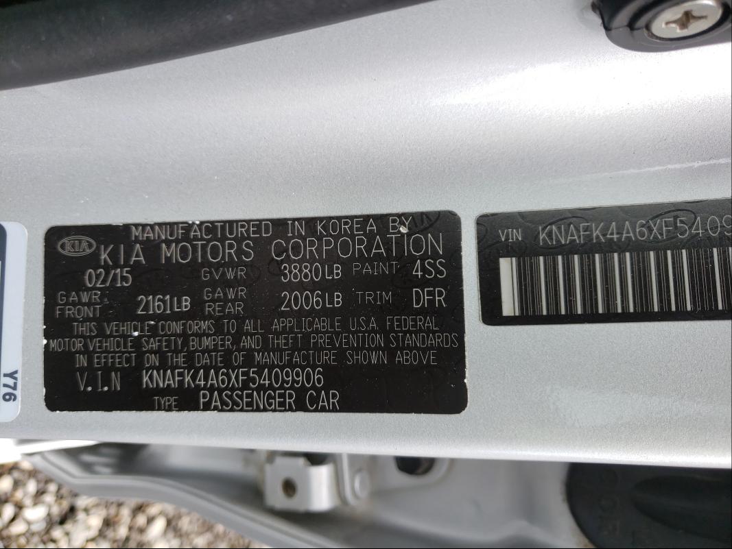 Photo 9 VIN: KNAFK4A6XF5409906 - KIA FORTE LX 