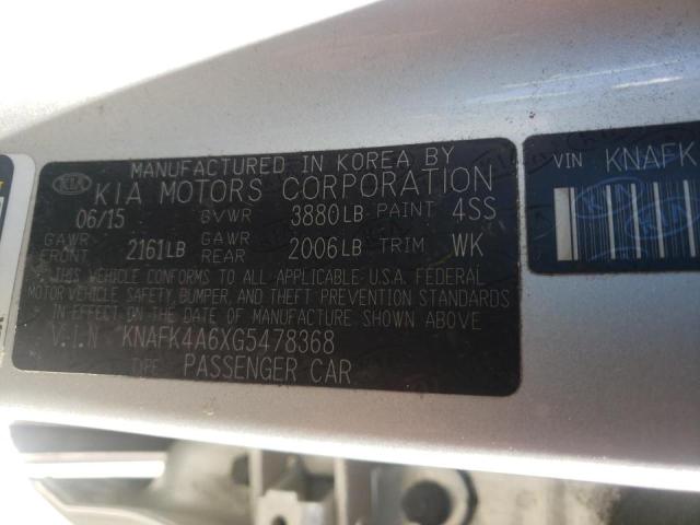 Photo 9 VIN: KNAFK4A6XG5478368 - KIA FORTE LX 