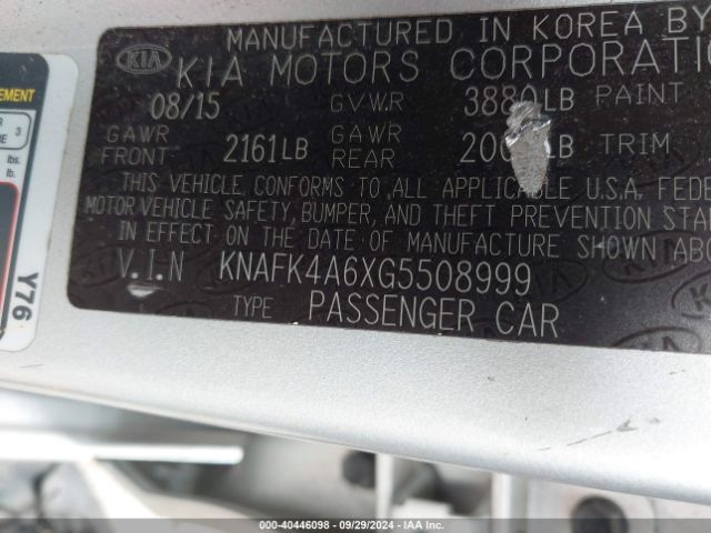 Photo 8 VIN: KNAFK4A6XG5508999 - KIA FORTE 