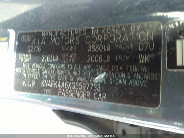 Photo 8 VIN: KNAFK4A6XG5597733 - KIA FORTE 