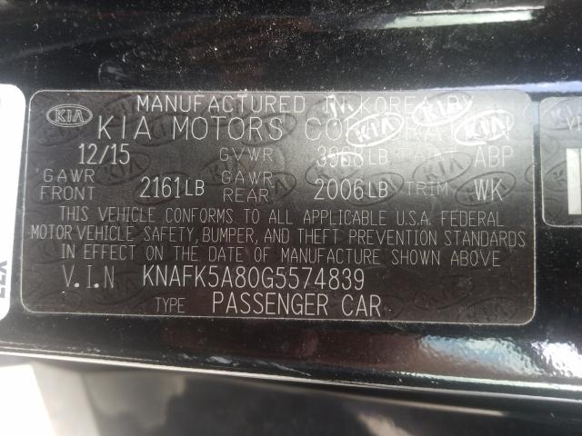 Photo 9 VIN: KNAFK5A80G5574839 - KIA FORTE LX 