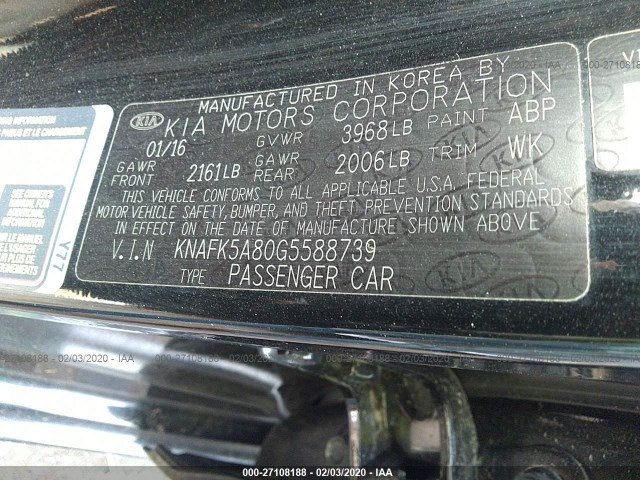 Photo 8 VIN: KNAFK5A80G5588739 - KIA FORTE 5-DOOR 