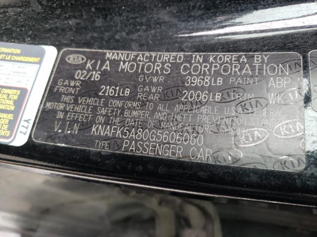 Photo 9 VIN: KNAFK5A80G5606060 - KIA FORTE LX 