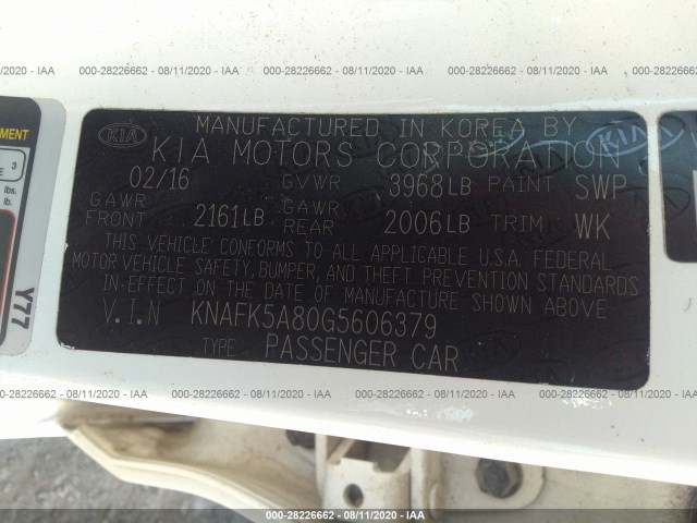 Photo 8 VIN: KNAFK5A80G5606379 - KIA FORTE 5-DOOR 