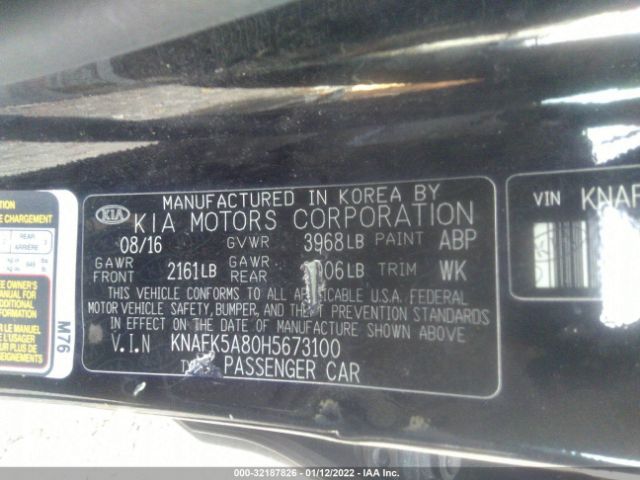 Photo 8 VIN: KNAFK5A80H5673100 - KIA FORTE5 