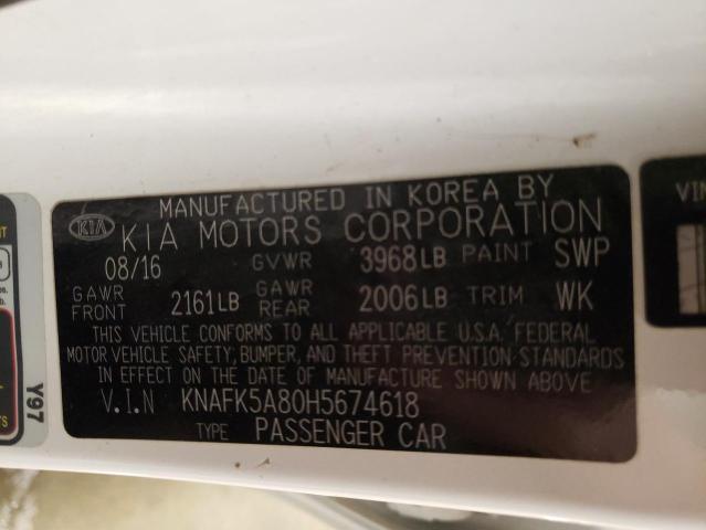 Photo 11 VIN: KNAFK5A80H5674618 - KIA FORTE LX 