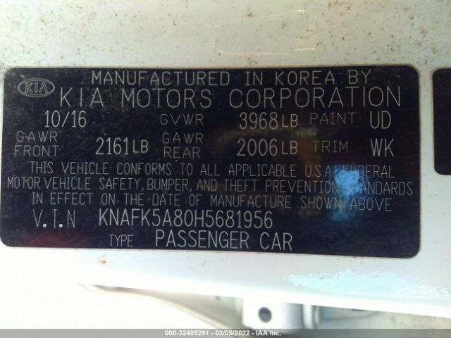 Photo 8 VIN: KNAFK5A80H5681956 - KIA FORTE5 