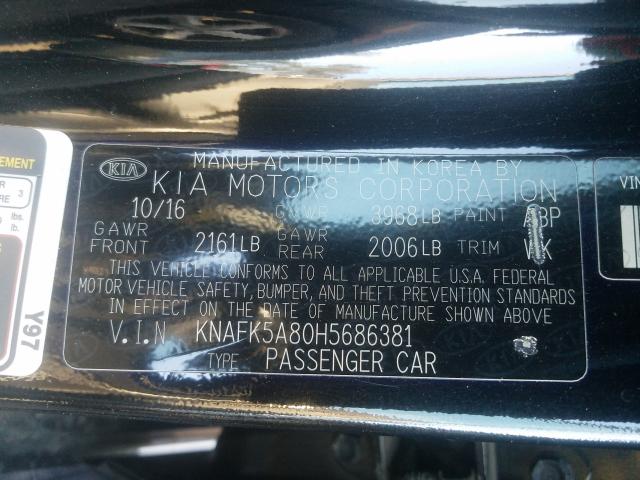 Photo 9 VIN: KNAFK5A80H5686381 - KIA FORTE LX 