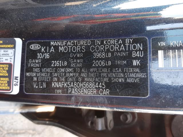 Photo 9 VIN: KNAFK5A80H5686445 - KIA FORTE LX 