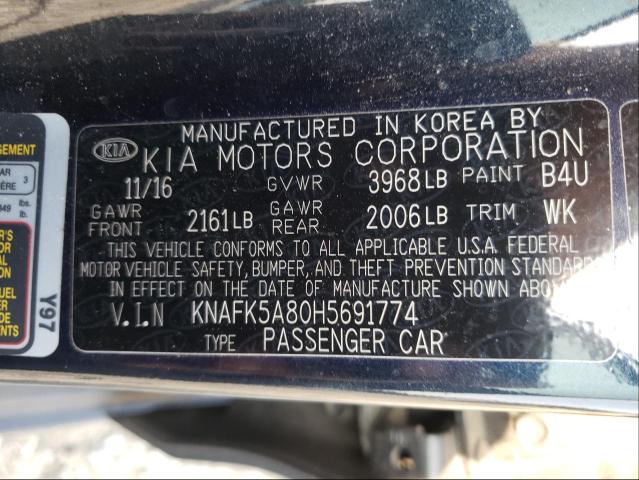 Photo 9 VIN: KNAFK5A80H5691774 - KIA FORTE LX 