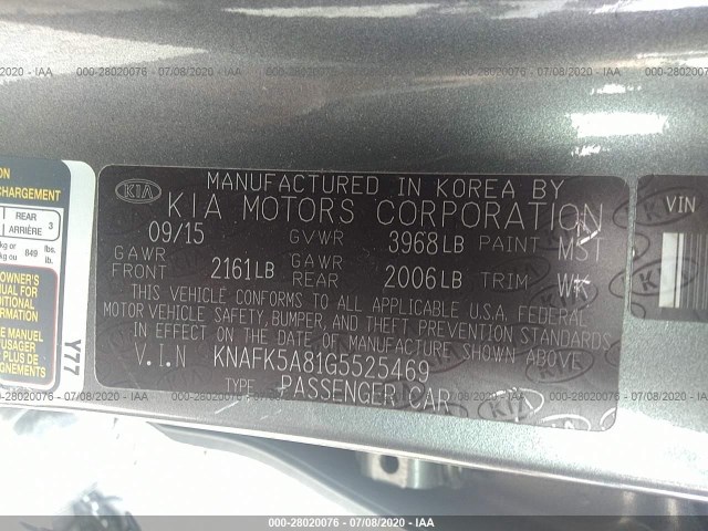 Photo 8 VIN: KNAFK5A81G5525469 - KIA FORTE 5-DOOR 