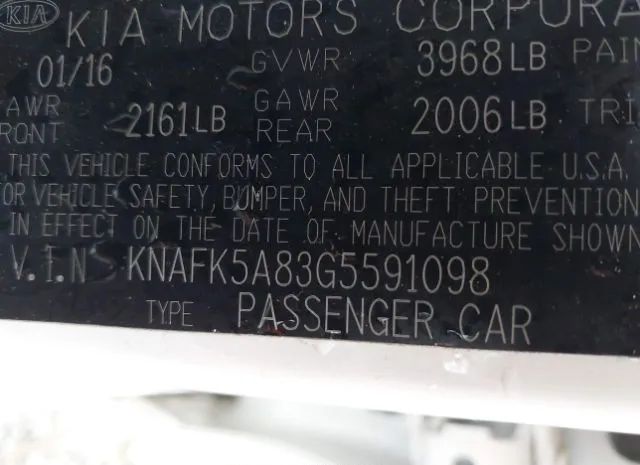 Photo 8 VIN: KNAFK5A83G5591098 - KIA FORTE 5-DOOR 