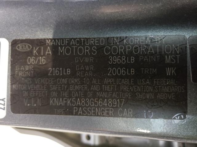 Photo 9 VIN: KNAFK5A83G5648917 - KIA FORTE LX 