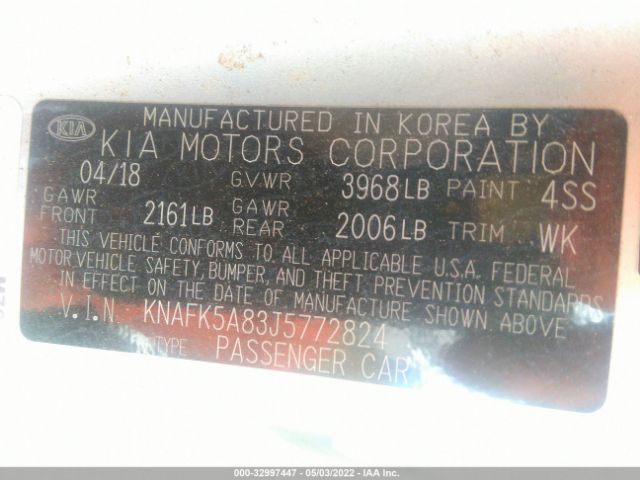 Photo 8 VIN: KNAFK5A83J5772824 - KIA FORTE5 