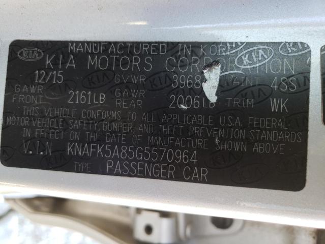 Photo 9 VIN: KNAFK5A85G5570964 - KIA FORTE LX 