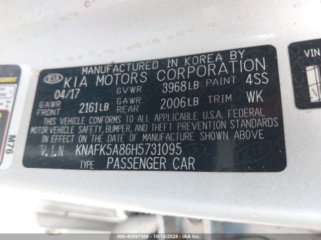 Photo 8 VIN: KNAFK5A86H5731095 - KIA FORTE 