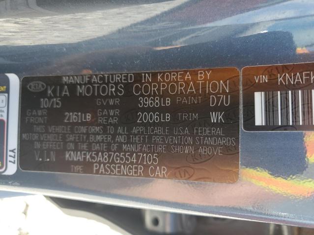 Photo 12 VIN: KNAFK5A87G5547105 - KIA FORTE LX 