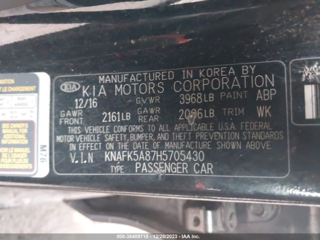 Photo 8 VIN: KNAFK5A87H5705430 - KIA FORTE 