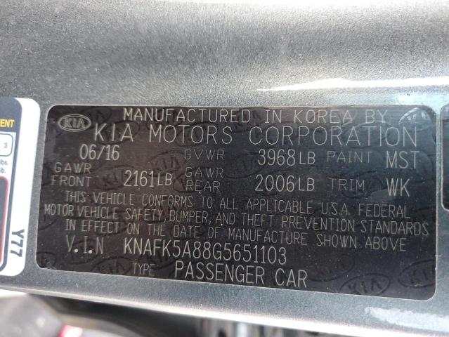 Photo 9 VIN: KNAFK5A88G5651103 - KIA FORTE LX 