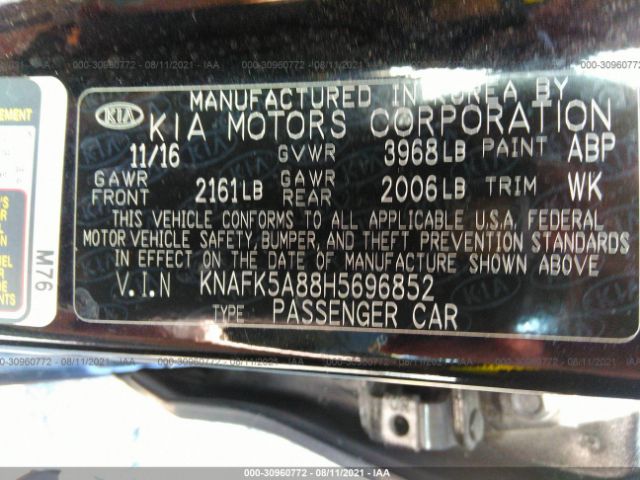 Photo 8 VIN: KNAFK5A88H5696852 - KIA FORTE5 