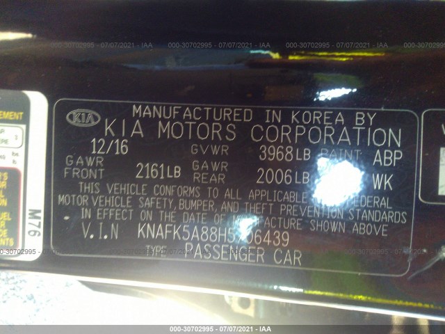 Photo 8 VIN: KNAFK5A88H5706439 - KIA FORTE5 