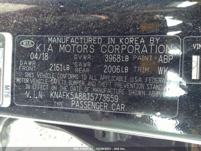 Photo 8 VIN: KNAFK5A88J5773659 - KIA FORTE5 