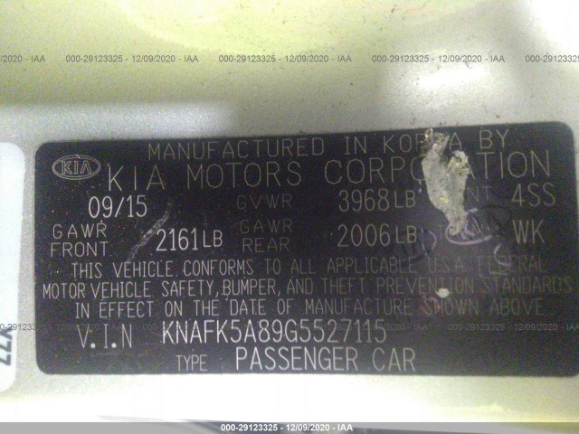 Photo 8 VIN: KNAFK5A89G5527115 - KIA FORTE 5-DOOR 