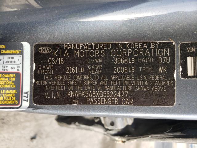 Photo 9 VIN: KNAFK5A8XG5622427 - KIA FORTE LX 