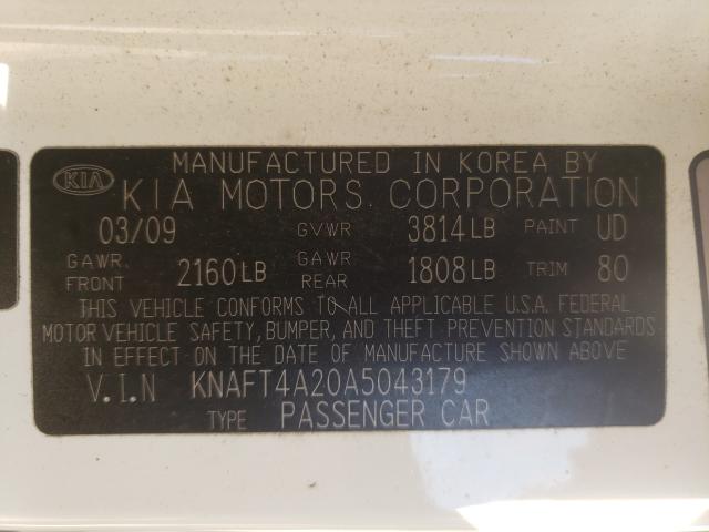 Photo 9 VIN: KNAFT4A20A5043179 - KIA FORTE LX 