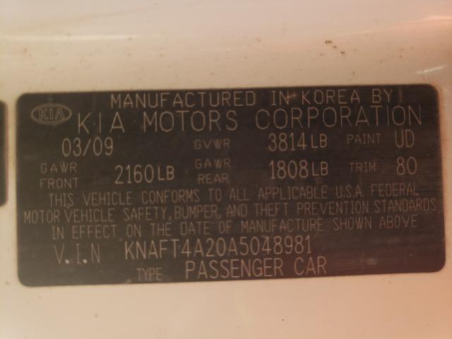 Photo 9 VIN: KNAFT4A20A5048981 - KIA FORTE LX 