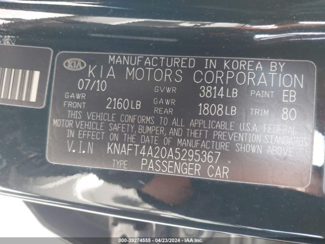 Photo 8 VIN: KNAFT4A20A5295367 - KIA FORTE 