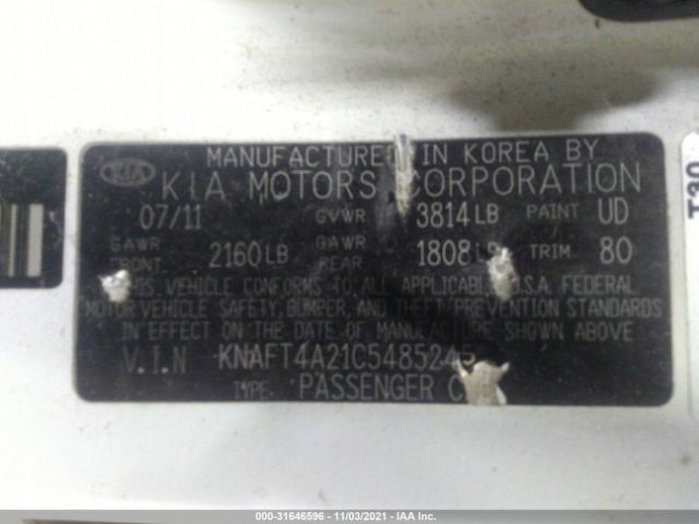 Photo 8 VIN: KNAFT4A21C5485245 - KIA FORTE 