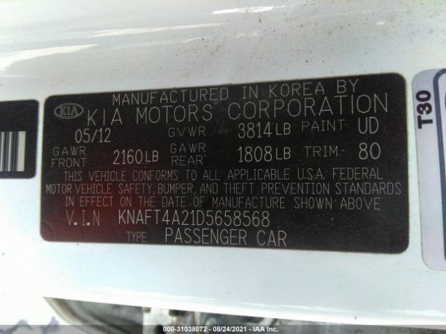 Photo 8 VIN: KNAFT4A21D5658568 - KIA FORTE 