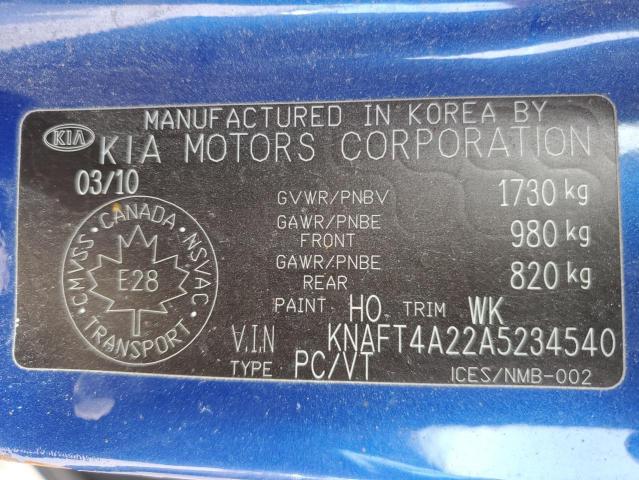 Photo 11 VIN: KNAFT4A22A5234540 - KIA FORTE 