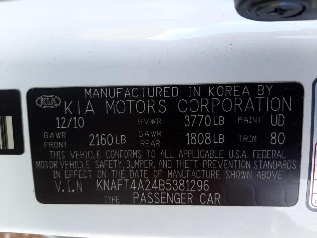 Photo 9 VIN: KNAFT4A24B5381296 - KIA FORTE LX 