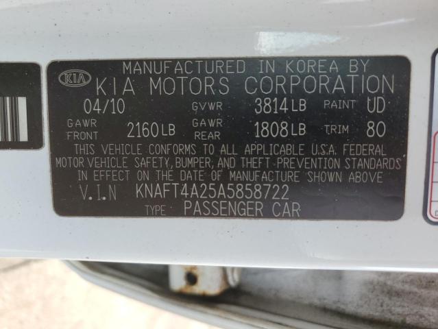 Photo 12 VIN: KNAFT4A25A5858722 - KIA FORTE LX 